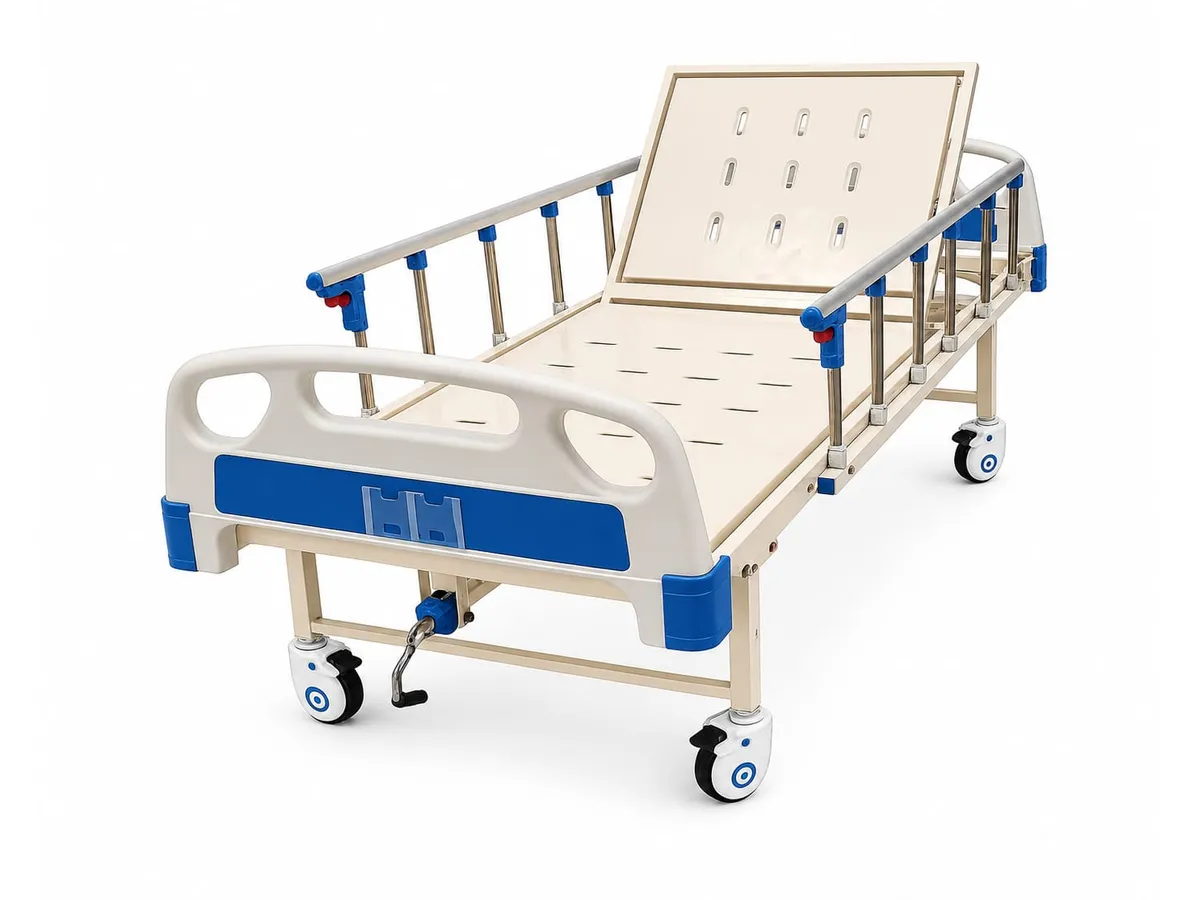 Semi Fowler Cot Bed with ABS railing, hospital bed for home care, Quickmed Pharma