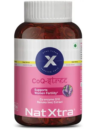 Nat Xtra CoQ-Stree CoQ-Women supplement bottle, Quickmed Pharma