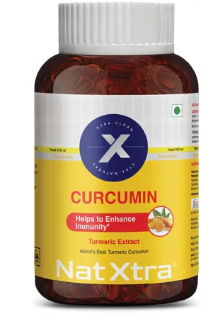 Nat Xtra Curcumin supplement bottle, Quickmed Pharma