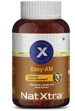 Nat Xtra Easy AM supplement bottle, Quickmed Pharma
