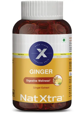 Nat Xtra GINGER supplement bottle, Quickmed Pharma