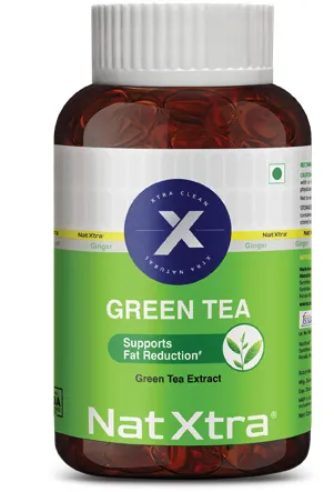 Nat Xtra Green Tea supplement bottle, Quickmed Pharma