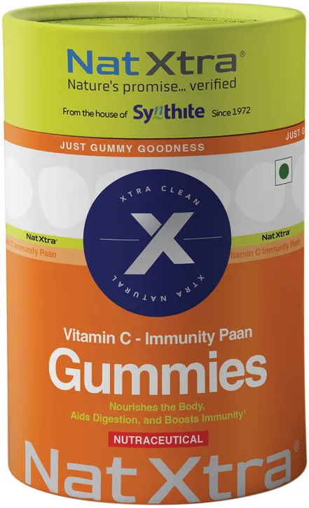 Nat Xtra Vitamin C - Immunity Paan gummies jar, Quickmed Pharma